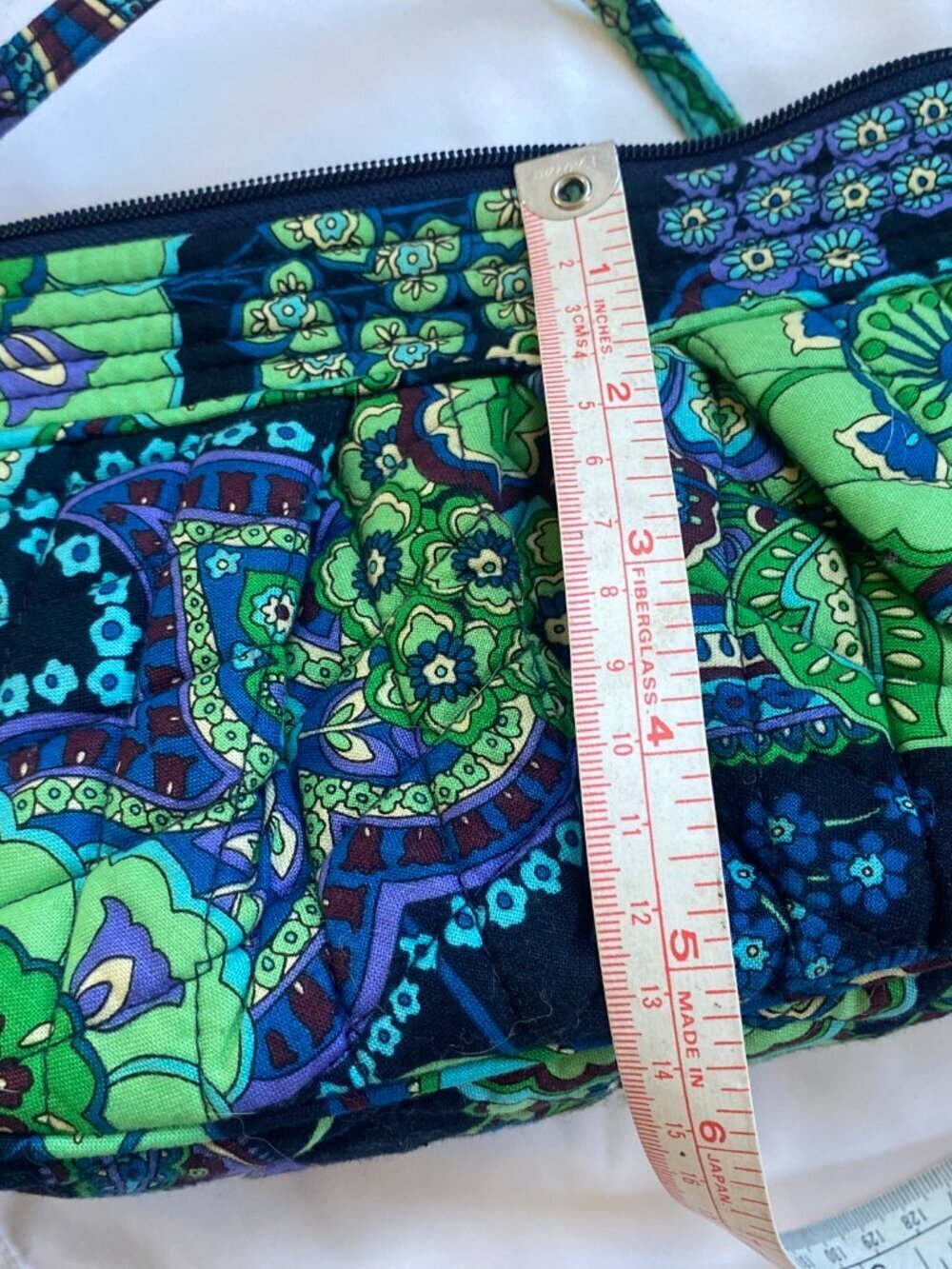 VERA BRADLEY Green Blue Rhapsody Paisley Quilted Bag Purse, EUC - Picture 10 of 10